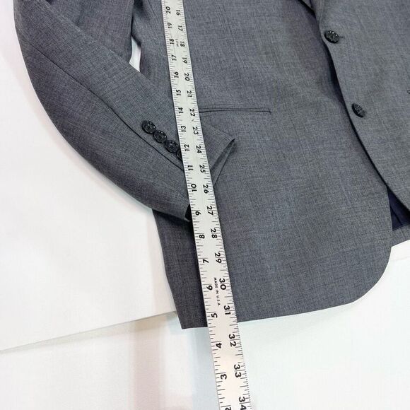 J. Crew Jacket Mens Size 42R Gray Solid Wool Long-Sleeve Suit Blazer Ludlow - Picture 6 of 10